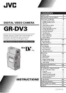 JVC GR DV 3 manual. Camera Instructions.